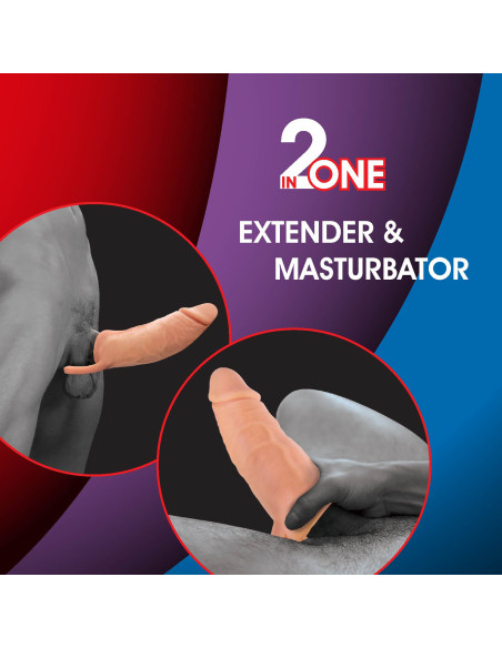 NMC TWO IN ONE 7 INCH PENIS EXTENDER AND MASTURBATOR FLESH